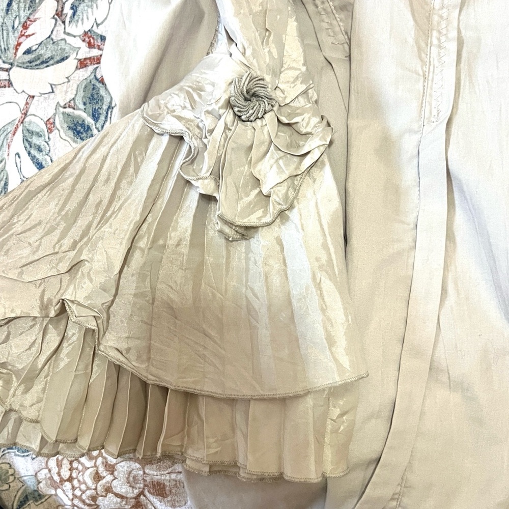 ZAPA, Paris Stone Cotton Blend Shirt, Tiered Bell Sleeves French Size Medium - Picture 3 of 11